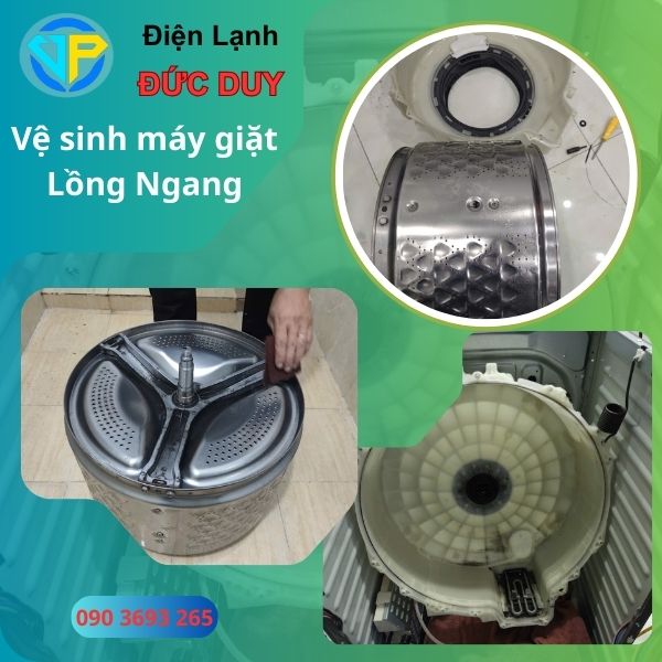 Vệ sinh máy giặt lồng ngang - Tại Vĩnh Lộc
